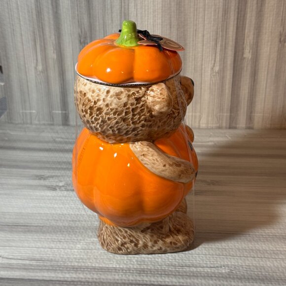 Viral TikTok Creepy Critters 10” Halloween Pumpkin Teddy Bear Cookie Jar - New - Picture 3 of 6